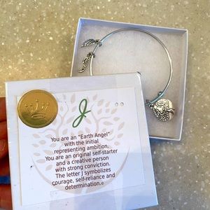 J initial silver bracelet like Alex & Ani. New!